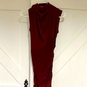 Burgundy boutique cinch dress. Size small. Never worn.